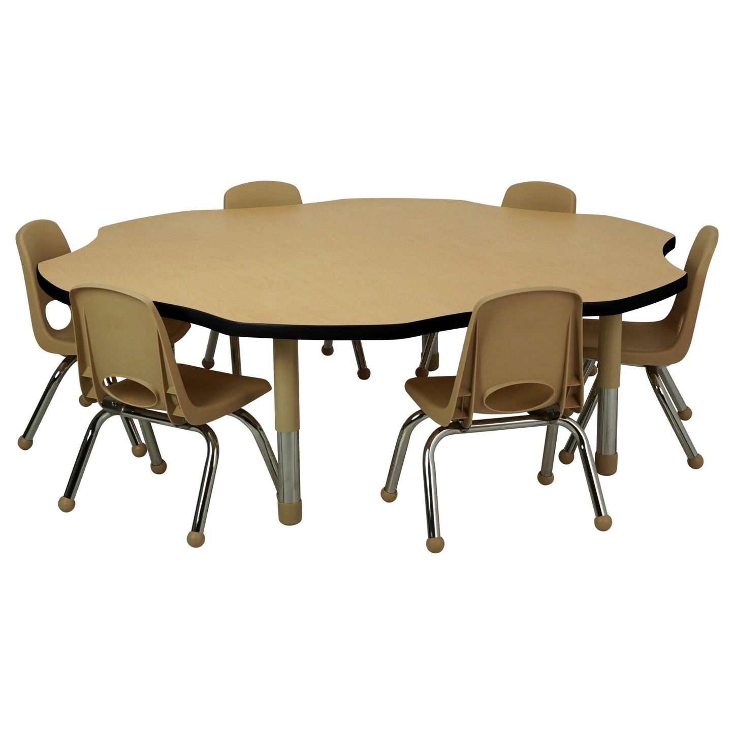 FDP 60" x 60" Flower T - Molding Activity Table with Adjustable Tiny Tot Legs (FDP - 14890 - XX) - SchoolOutlet