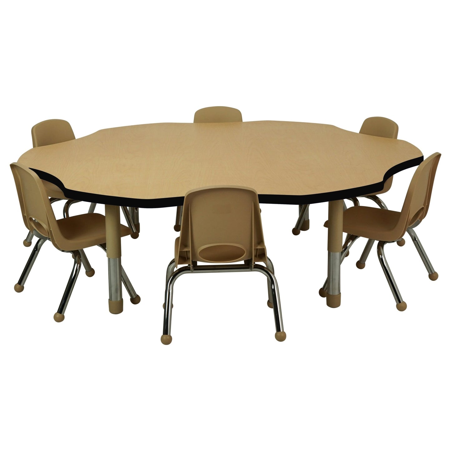 FDP 60" x 60" Flower T - Molding Activity Table with Adjustable Tiny Tot Legs (FDP - 14890 - XX) - SchoolOutlet