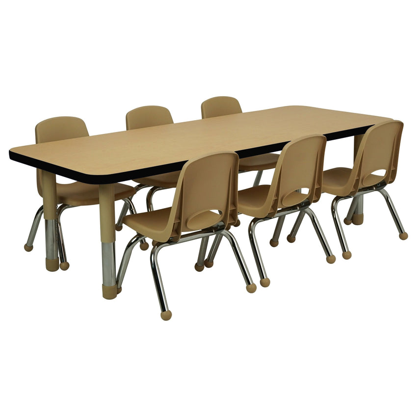 FDP 24" x 60" Rectangle T - Molding Activity Table with Adjustable Tiny Tot Legs (FDP - 14893 - XX) - SchoolOutlet