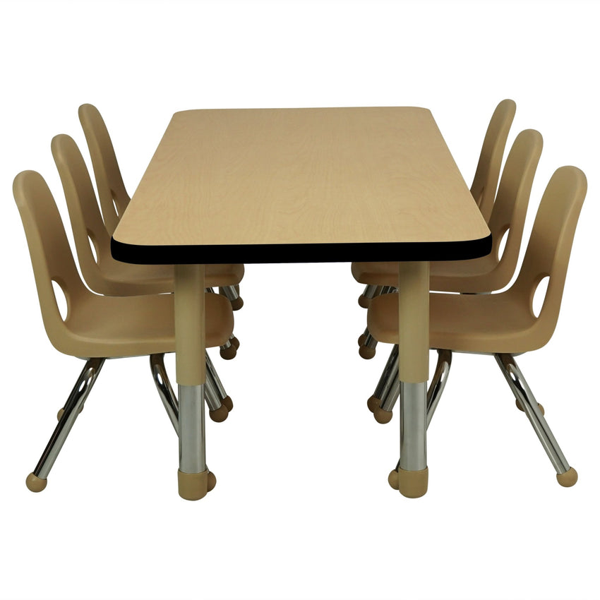 FDP 24" x 60" Rectangle T - Molding Activity Table with Adjustable Tiny Tot Legs (FDP - 14893 - XX) - SchoolOutlet