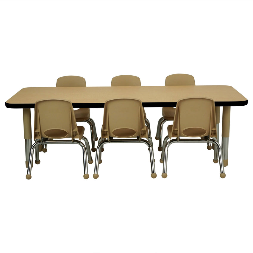 FDP 24" x 60" Rectangle T - Molding Activity Table with Adjustable Tiny Tot Legs (FDP - 14893 - XX) - SchoolOutlet