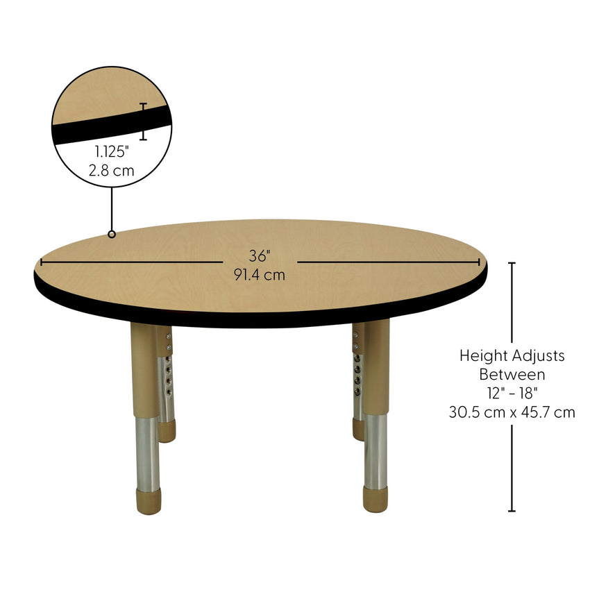 FDP 36" Round T - Molding Activity Table with Adjustable Tiny Tot Legs (FDP - 14896 - XX) - SchoolOutlet