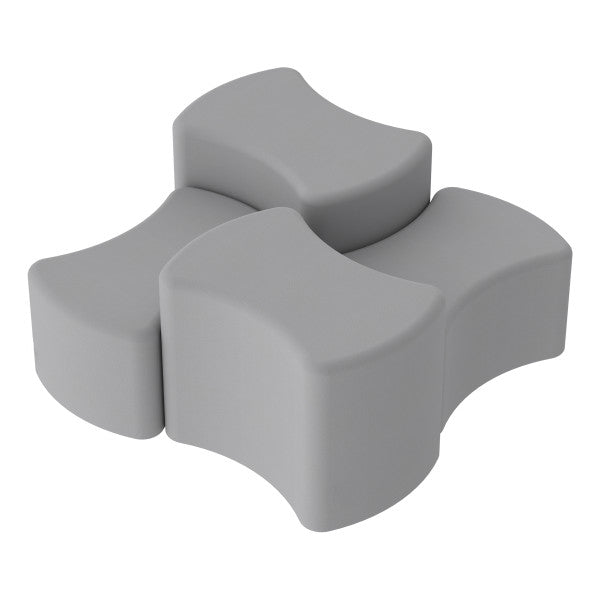 FDP Pro Series Upholstered Bowtie Ottoman, 4 - Piece (15097 - XX) - SchoolOutlet