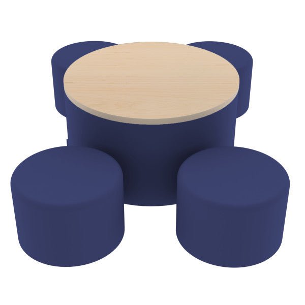 FDP Pro Series 30" Round Ottoman Table with Round 12" H Seating, 5 - Piece Set (15110 - XXXX) - SchoolOutlet