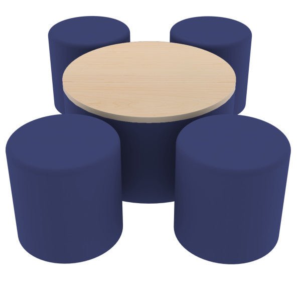 FDP Pro Series 30" Round Ottoman Table with Round 18" H Seating, 5 - Piece Set (15114 - XXXX) - SchoolOutlet