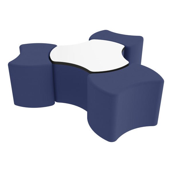 FDP Pro Series Dry - Erase Cog Ottoman Table with Bowtie 18" H Seating, 4 - Piece Set (15123 - XXXX) - SchoolOutlet