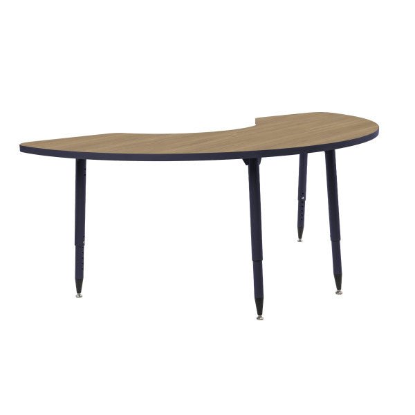 FDP Adapte 36" x 72" Half Moon Thermofused Activity Table with Adjustable Tapered Legs 22" - 34" (FDP - 15623 - XXXX) - SchoolOutlet