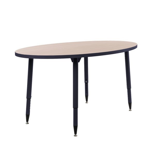 FDP Adapte 30" x 60" Oval Thermofused Activity Table with Adjustable Tapered Legs 22" - 34" (FDP - 15626 - XXXX) - SchoolOutlet