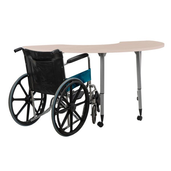 FDP Adapte 36" x 72" Half Moon Woodgrain Activity Table with Adjustable Tapered Legs 22" - 34" (FDP - 15655 - XXX) - SchoolOutlet