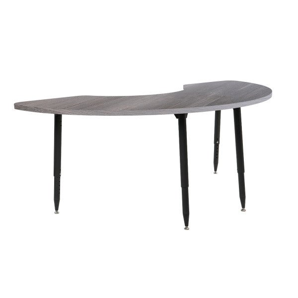 FDP Adapte 36" x 72" Half Moon Woodgrain Activity Table with Adjustable Tapered Legs 22" - 34" (FDP - 15655 - XXX) - SchoolOutlet