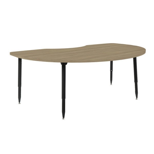 FDP Adapte 48" x 72" Kidney Woodgrain Activity Table with Adjustable Tapered Legs 22" - 34" (FDP - 15656 - XXX) - SchoolOutlet