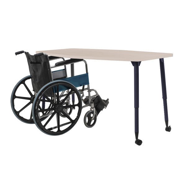 FDP Adapte 34" x 60" Long Hexagon Woodgrain Activity Table with Adjustable Tapered Legs 22" - 34" (FDP - 15657 - XXX) - SchoolOutlet