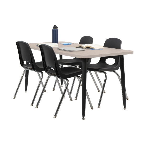 FDP Adapte 30" x 60" Rectangle Woodgrain Activity Table with Adjustable Tapered Legs 22" - 34" (FDP - 15663 - XXX) - SchoolOutlet