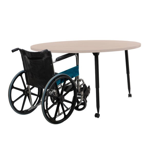 FDP Adapte 60" Round Woodgrain Activity Table with Adjustable Tapered Legs 22" - 34" (FDP - 15666 - XXX) - SchoolOutlet