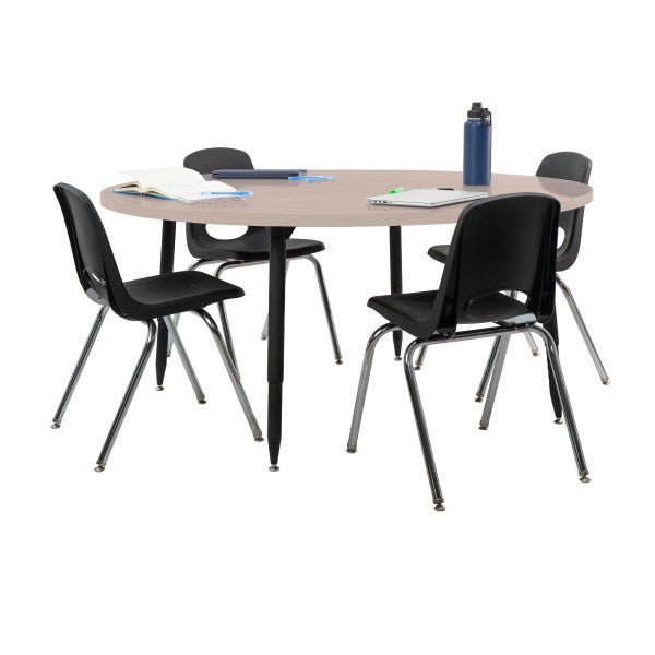 FDP Adapte 60" Round Woodgrain Activity Table with Adjustable Tapered Legs 22" - 34" (FDP - 15666 - XXX) - SchoolOutlet