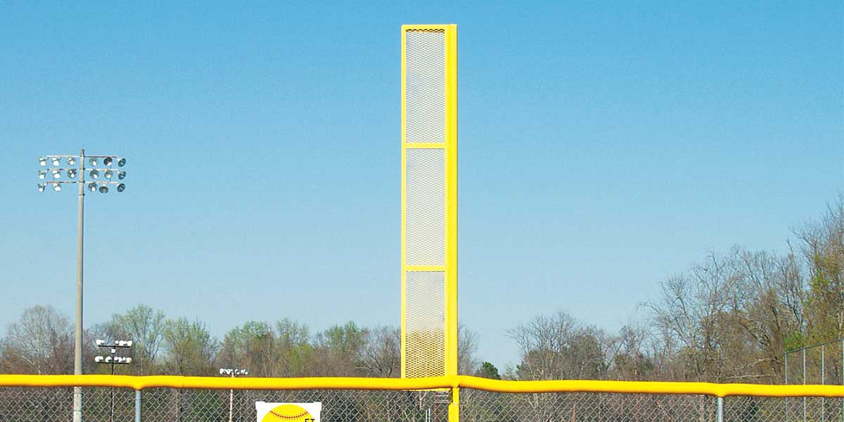 Fisher Varsity Foul Poles Pair 21' Steel with Expanded Metal Visibility Screen (FIS - FP20) - SchoolOutlet