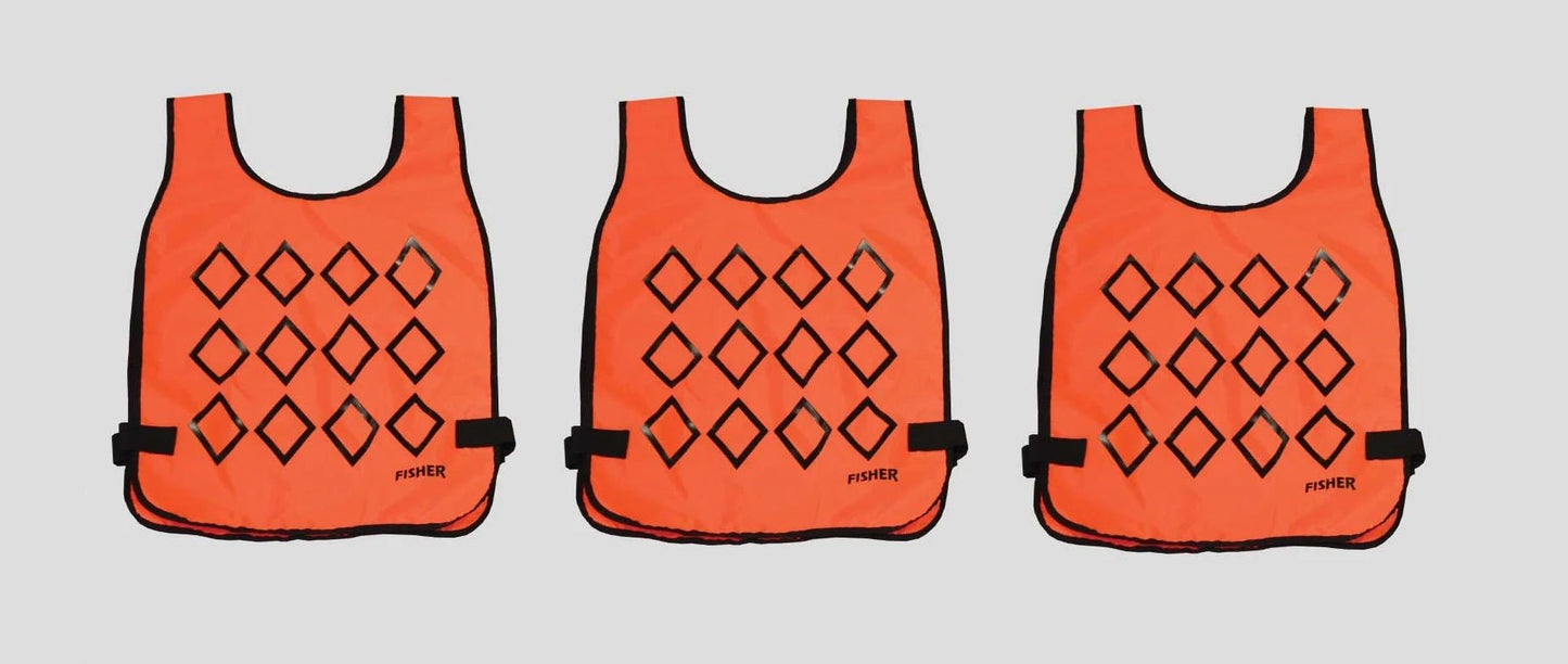 Fisher Athletic Chain Gang Vest Elite Sideline Set of 3 18"W x 26.75"H (FIS - VESXX3) - SchoolOutlet