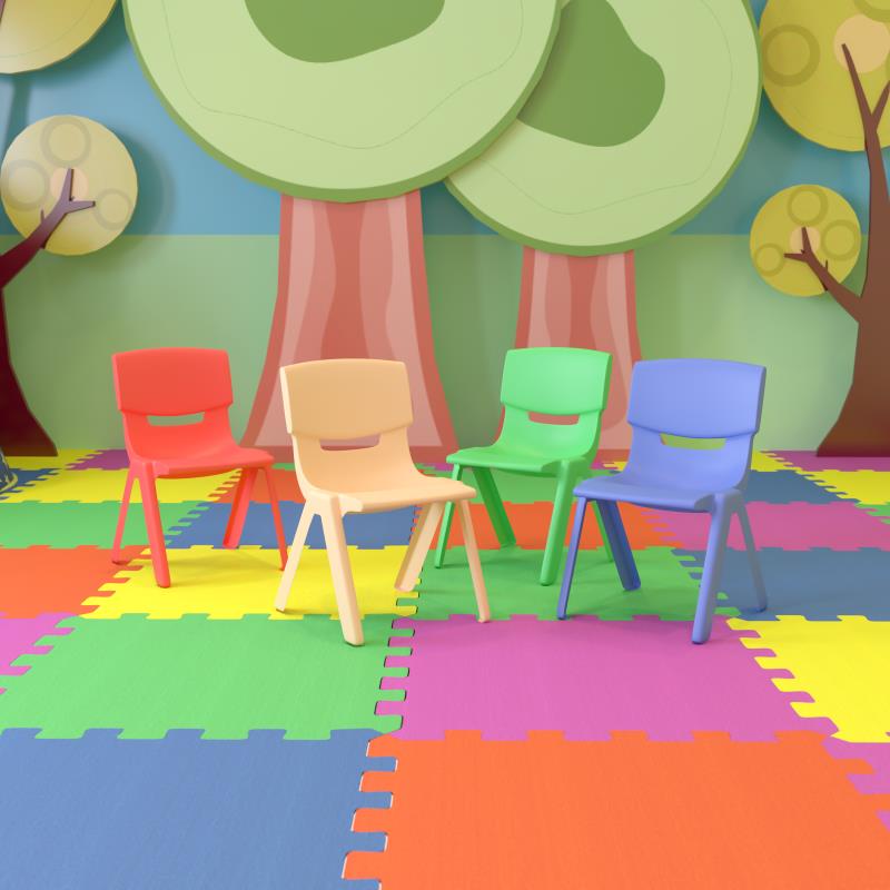Whitney 4 Pack Plastic Stackable School Chair with 13.25'' Seat Height - SchoolOutlet
