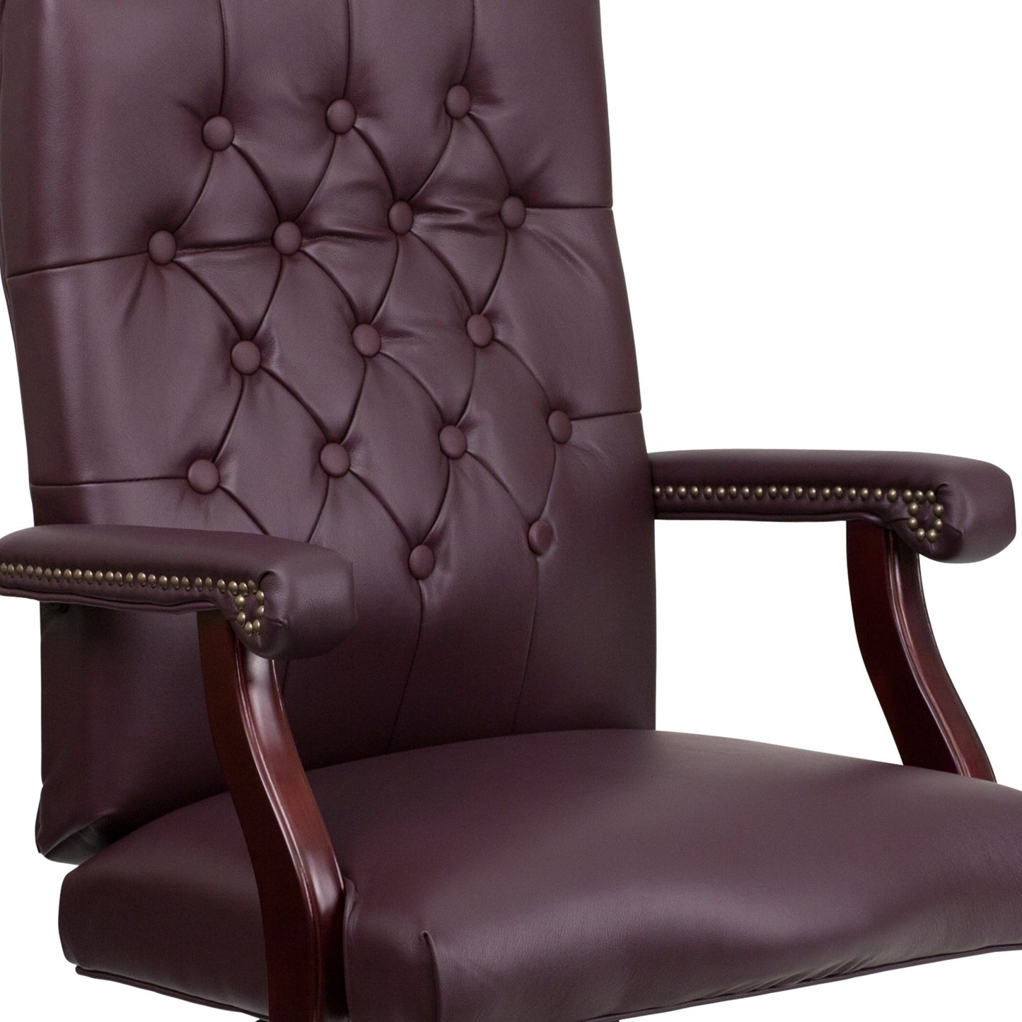 Martha Washington LeatherSoft Executive Swivel Office Chair with Arms by Flash Furniture - SchoolOutlet