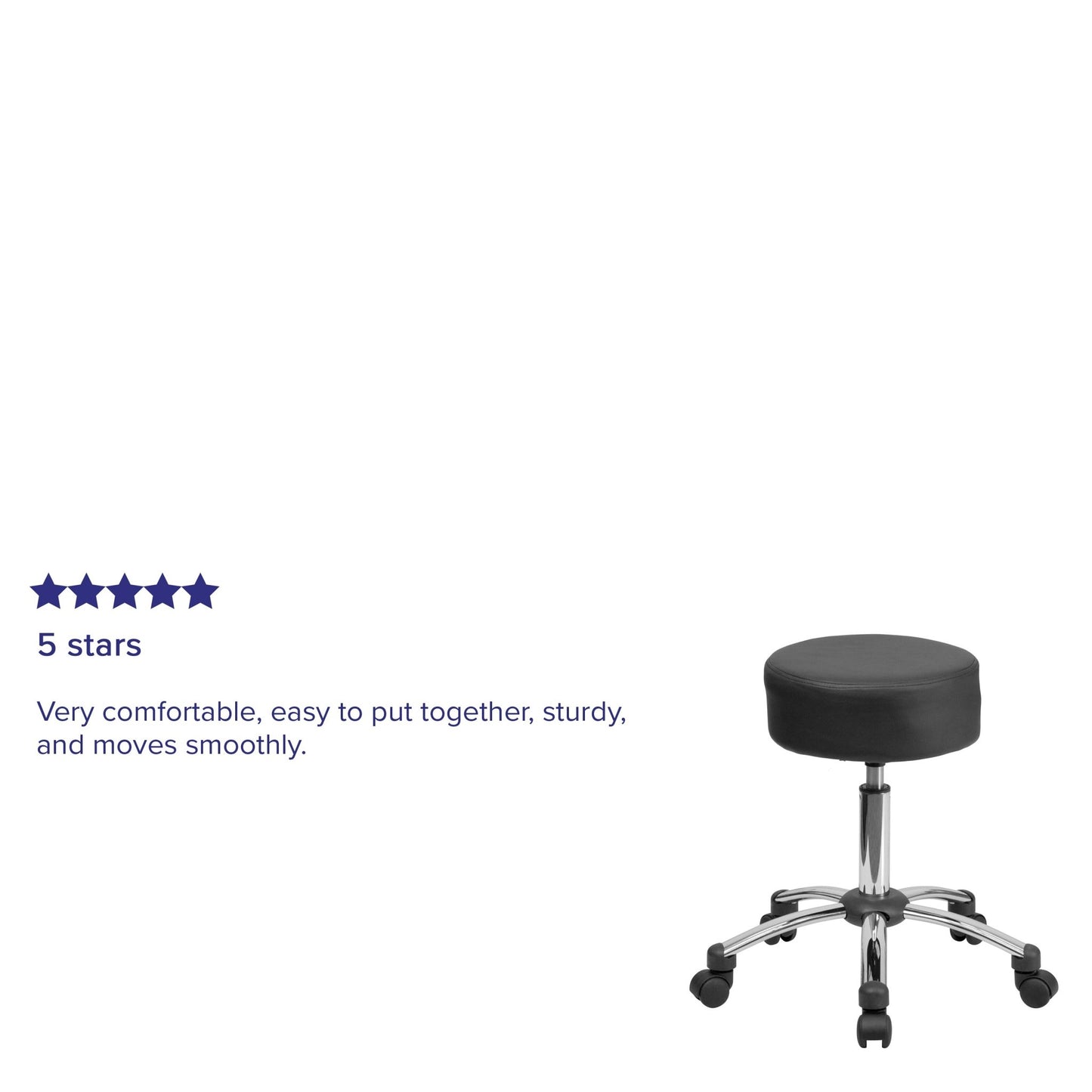 Rhonda Medical Ergonomic Stool with Chrome Base by Flash Furniture - SchoolOutlet