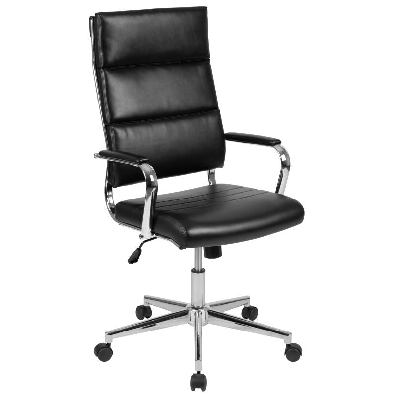 Flash Furniture Hansel High Back LeatherSoft Contemporary Panel Executive Swivel Office Chair (BT - 20595H - 2 - XX - GG) - SchoolOutlet