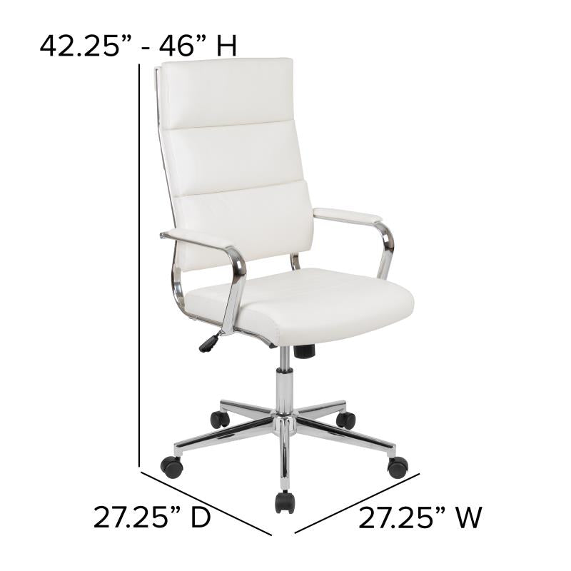 Flash Furniture Hansel High Back LeatherSoft Contemporary Panel Executive Swivel Office Chair (BT - 20595H - 2 - XX - GG) - SchoolOutlet