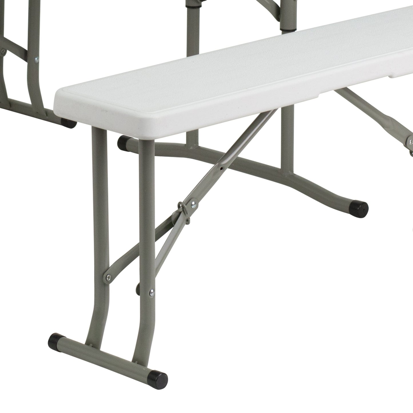Rowan 3 Piece Portable Plastic Folding Bench and Table Set by Flash Furniture - SchoolOutlet