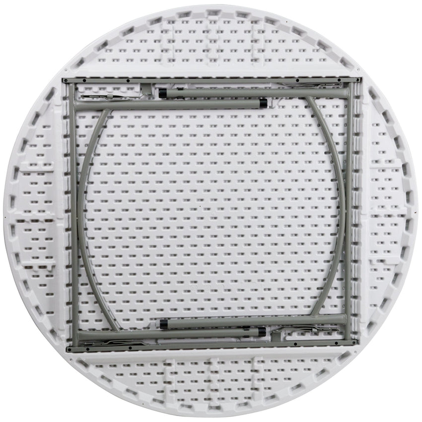 Elon 5 - Foot Round Plastic Folding Table for Banquet and Events, 880 LB Static Load Capacity - Granite White by Flash Furniture - SchoolOutlet