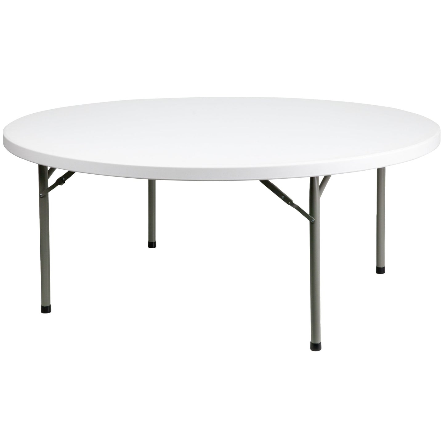 Elon 6 - Foot Round Plastic Folding Table for Banquet and Events, 1100 LB Static Load Capacity - Granite White by Flash Furniture - SchoolOutlet