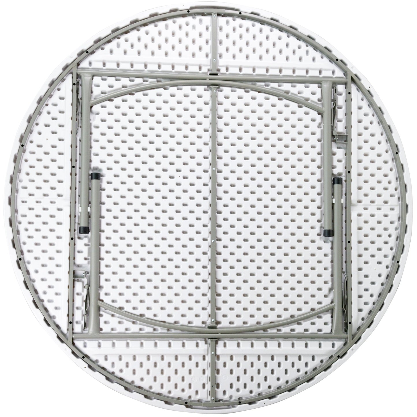 Elon 6 - Foot Round Plastic Folding Table for Banquet and Events, 1100 LB Static Load Capacity - Granite White by Flash Furniture - SchoolOutlet