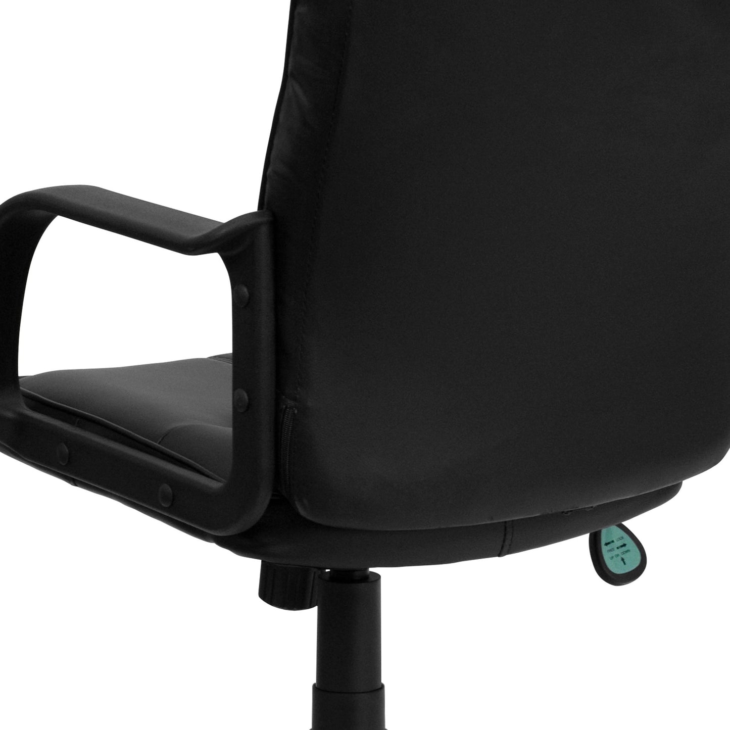 Rider Swivel Task Office Chair with Arms and Mid - Back Black, LeatherSoft by Flash Furniture - SchoolOutlet