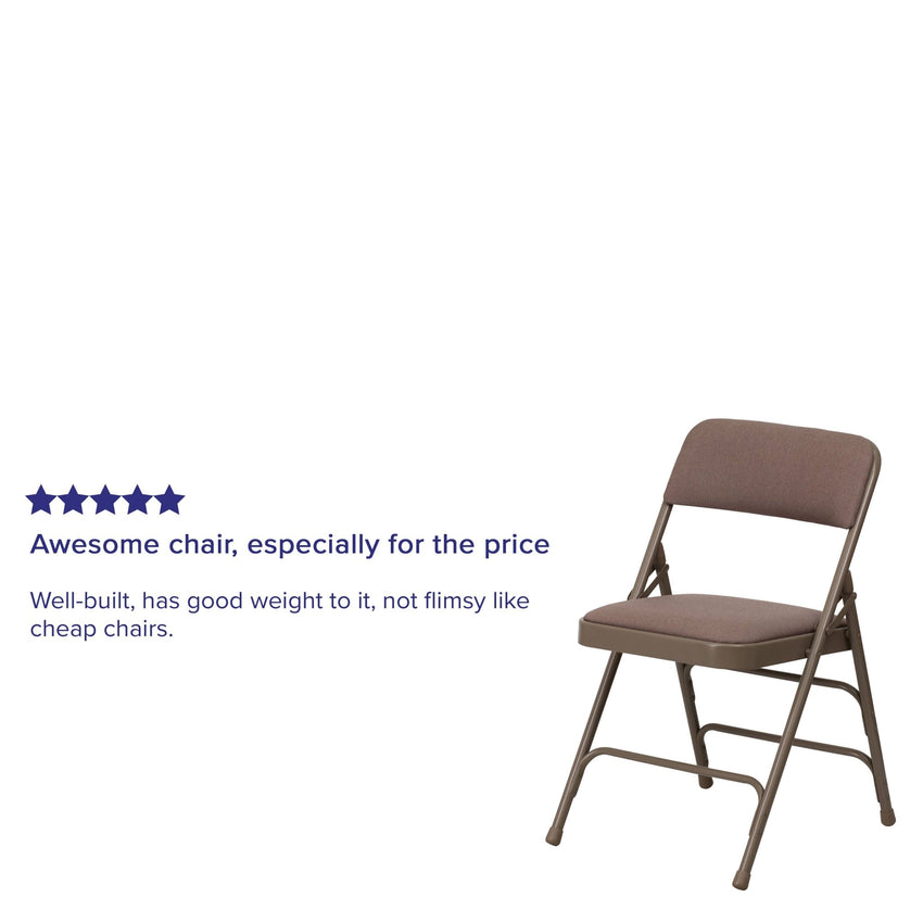 HERCULES Series Metal Folding Chair with Fabric Seat, Curved Triple Braced and Double Hinged by Flash Furniture - SchoolOutlet