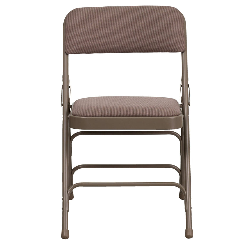 HERCULES Series Metal Folding Chair with Fabric Seat, Curved Triple Braced and Double Hinged by Flash Furniture - SchoolOutlet