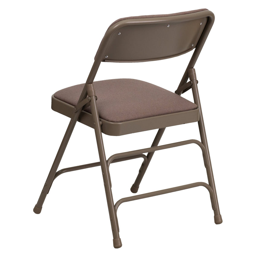 HERCULES Series Metal Folding Chair with Fabric Seat, Curved Triple Braced and Double Hinged by Flash Furniture - SchoolOutlet