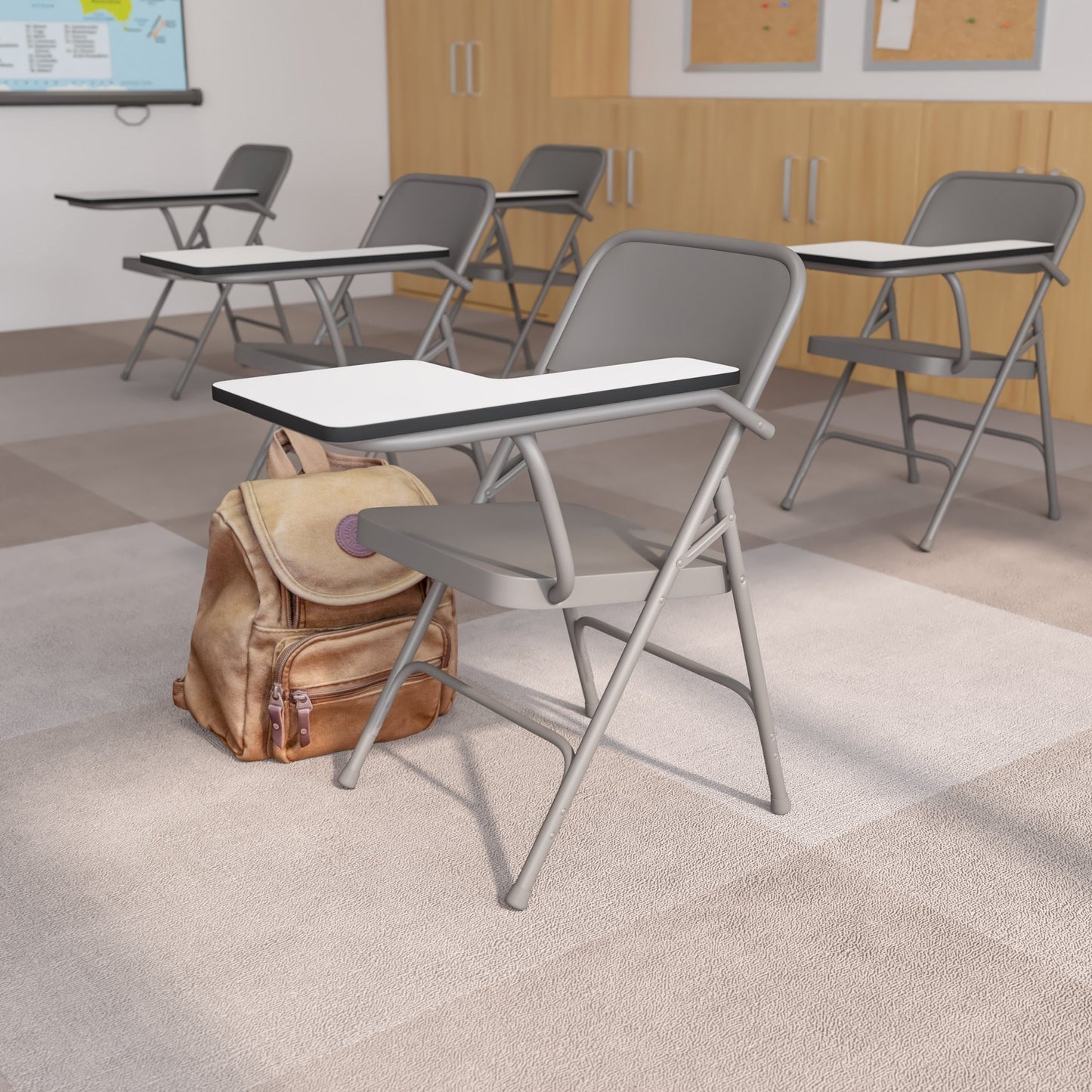 Ralph Premium Steel Folding Chair with Left Handed Tablet Arm by Flash Furniture - SchoolOutlet
