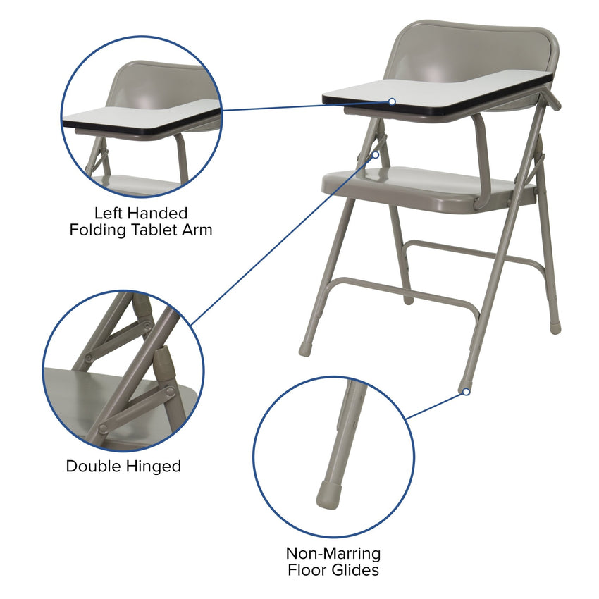 Ralph Premium Steel Folding Chair with Left Handed Tablet Arm by Flash Furniture - SchoolOutlet