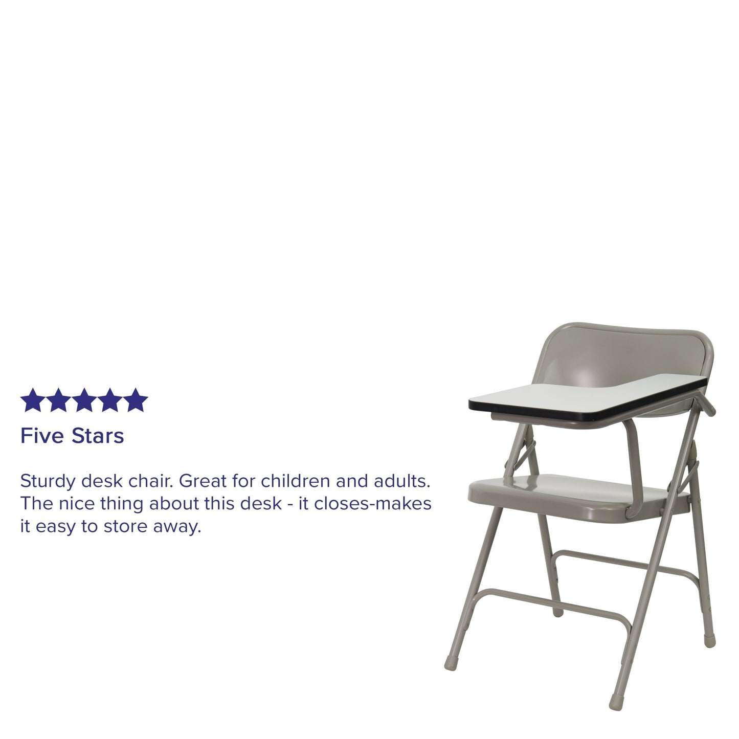 Ralph Premium Steel Folding Chair with Left Handed Tablet Arm by Flash Furniture - SchoolOutlet