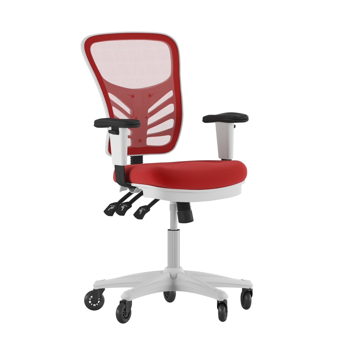 Nicholas Executive Swivel Ergonomic Office Chair with Adjustable Arms, Mid - Back Mesh Multifunction and Transparent Roller Wheels by Flash Furniture - SchoolOutlet
