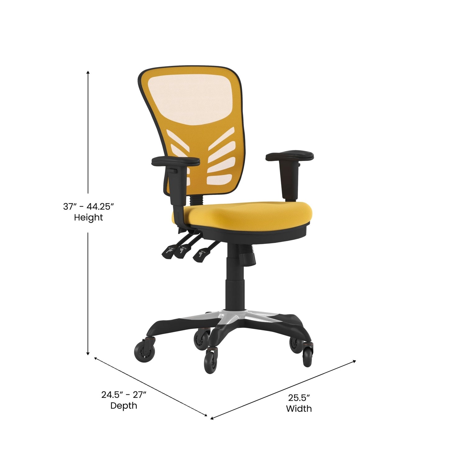 Nicholas Executive Swivel Ergonomic Office Chair with Adjustable Arms, Mid - Back Mesh Multifunction and Transparent Roller Wheels by Flash Furniture - SchoolOutlet