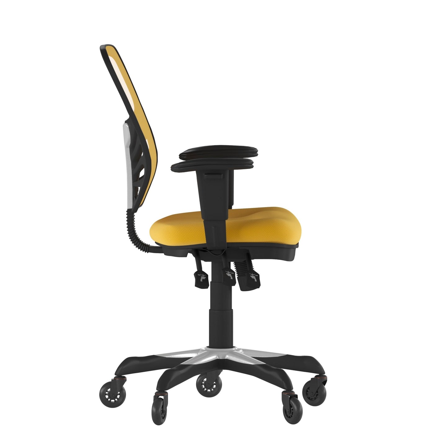 Nicholas Executive Swivel Ergonomic Office Chair with Adjustable Arms, Mid - Back Mesh Multifunction and Transparent Roller Wheels by Flash Furniture - SchoolOutlet