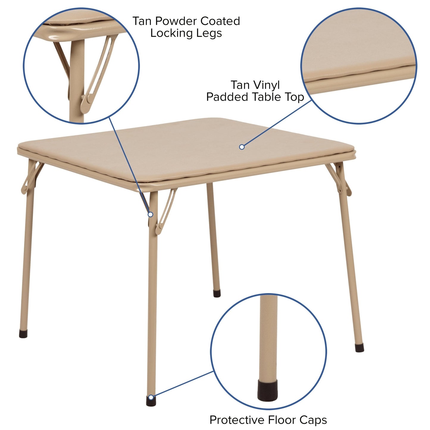 Mindy Kids Folding Table (24"W x 24"D x 20.25"H) by Flash Furniture - SchoolOutlet