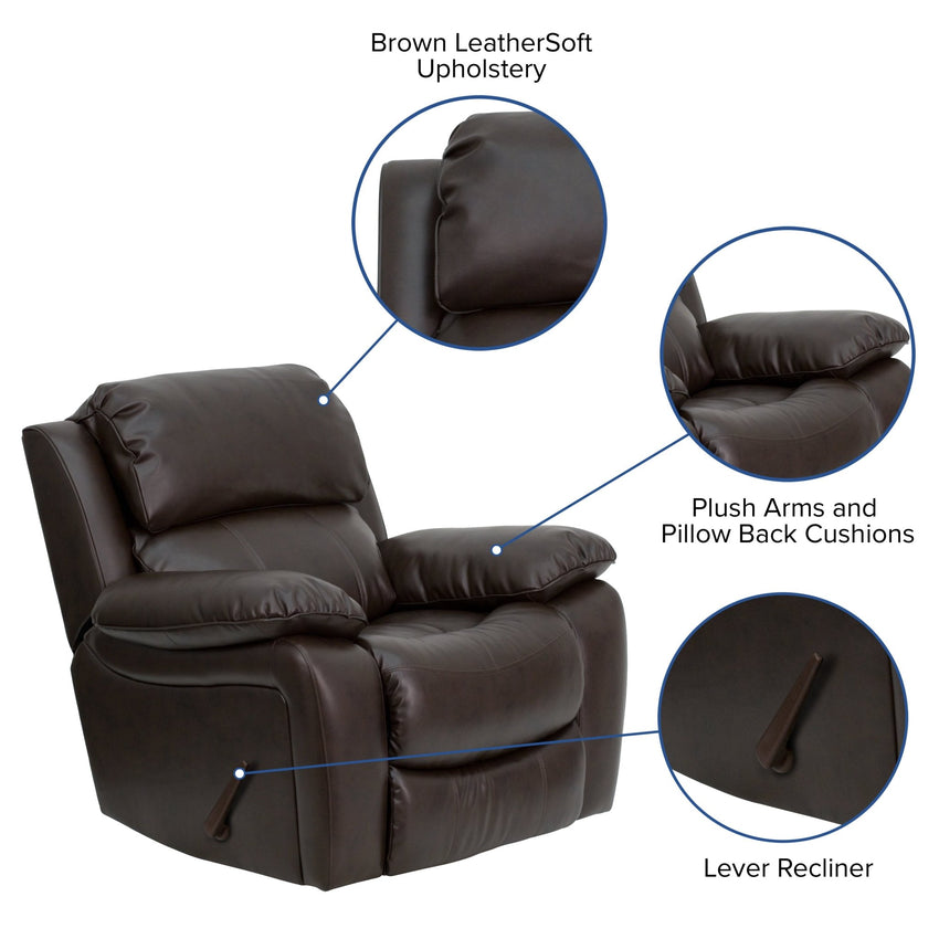 Kyle LeatherSoft Rocker Recliner by Flash Furniture - SchoolOutlet