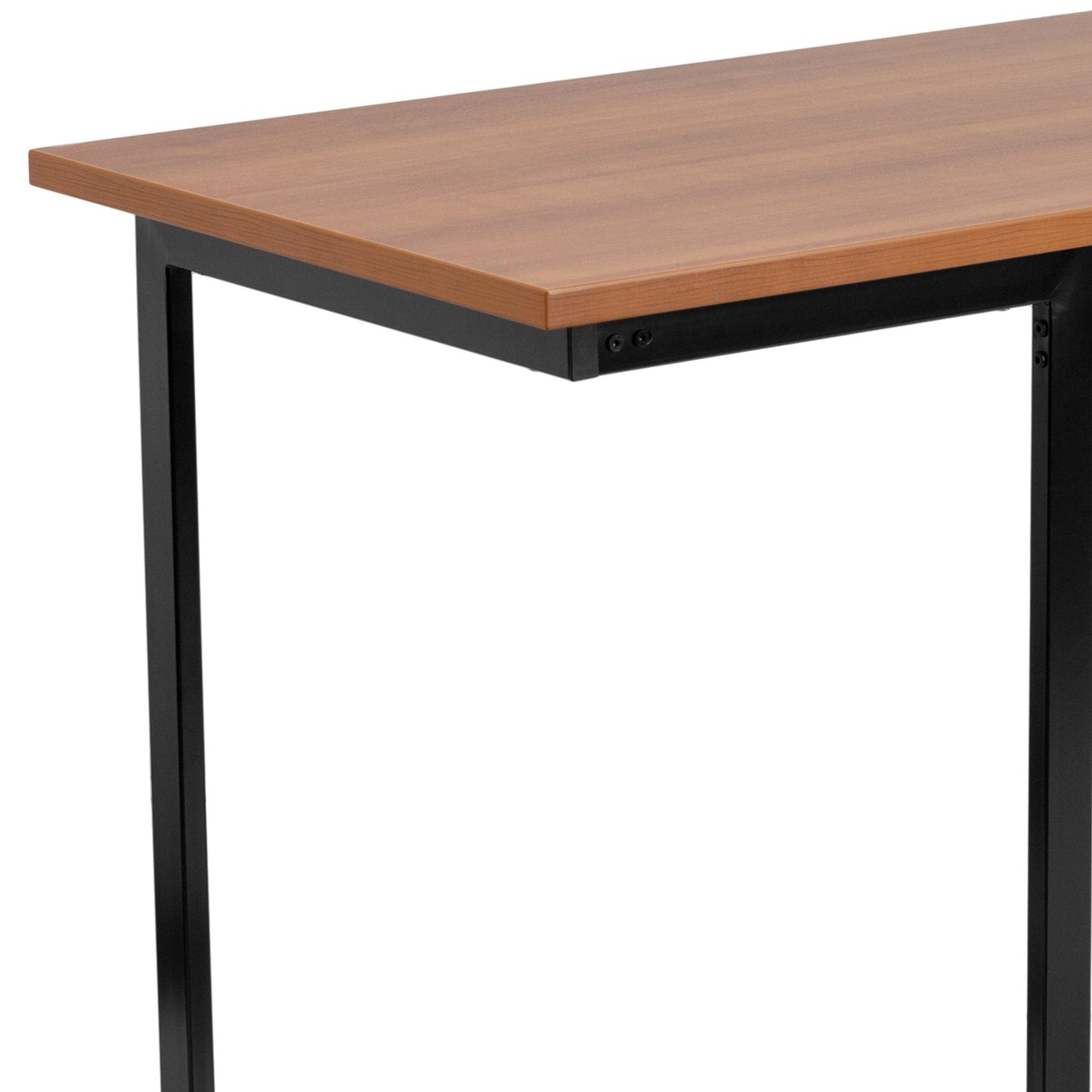 Computer Desk with Black Metal Frame - Cherry by Flash Furniture - SchoolOutlet