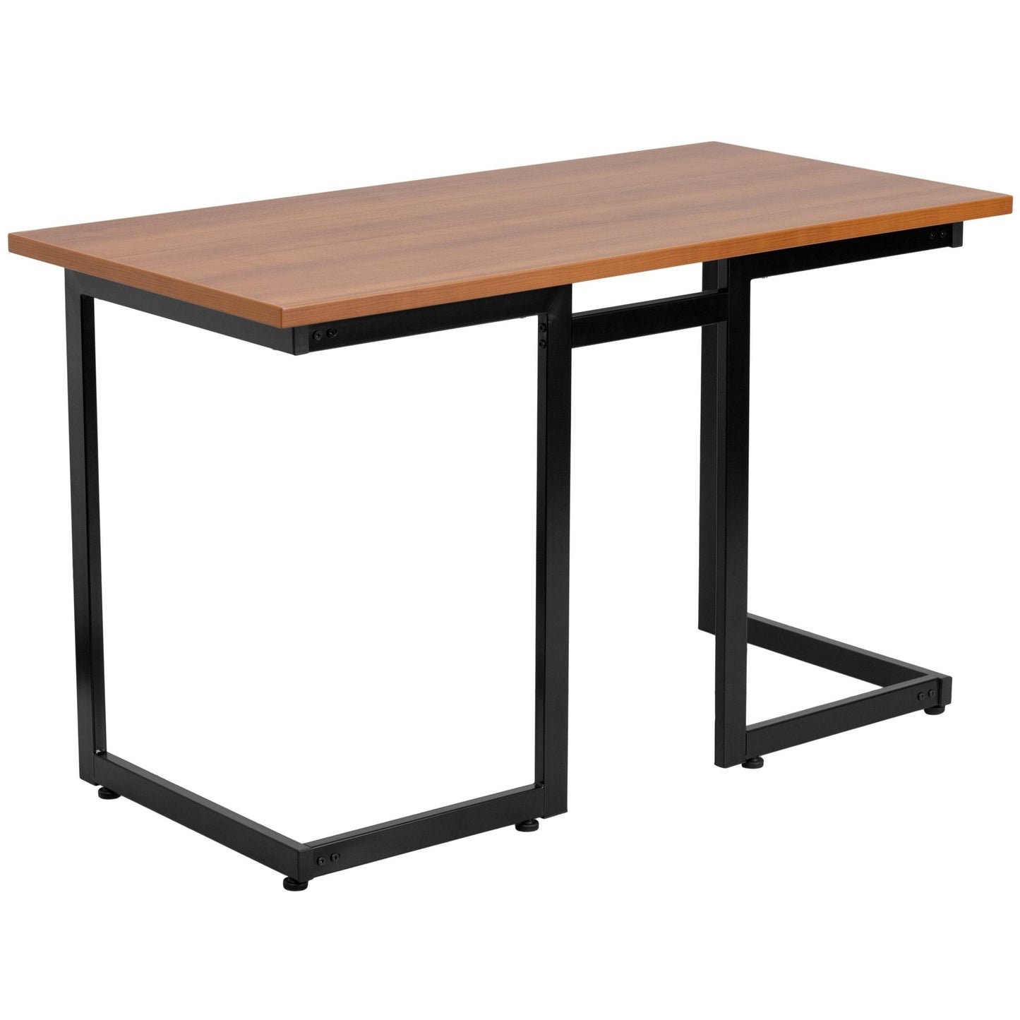 Computer Desk with Black Metal Frame - Cherry by Flash Furniture - SchoolOutlet