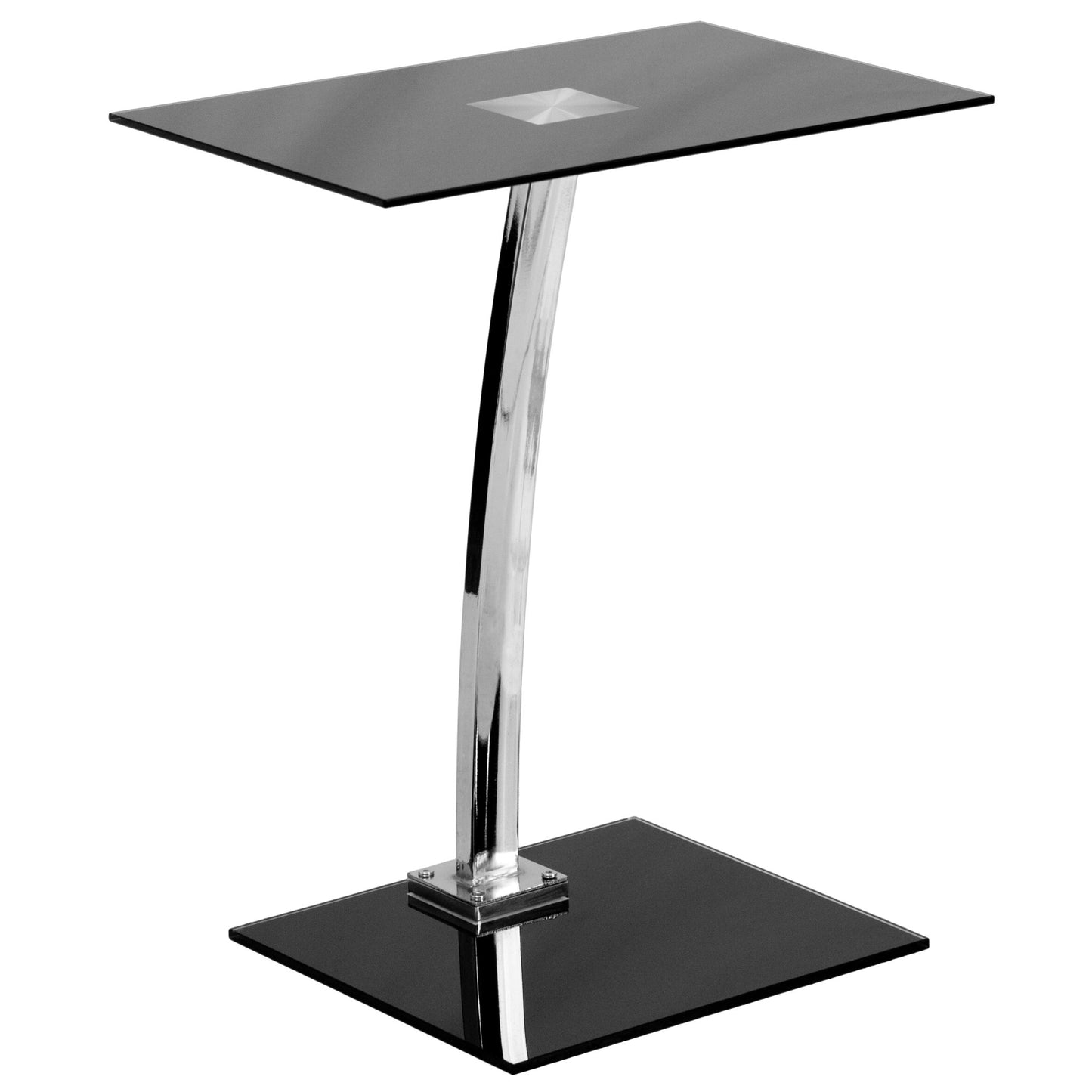 Eads Laptop Computer Desk with Silk Black Tempered Glass Top by Flash Furniture - SchoolOutlet
