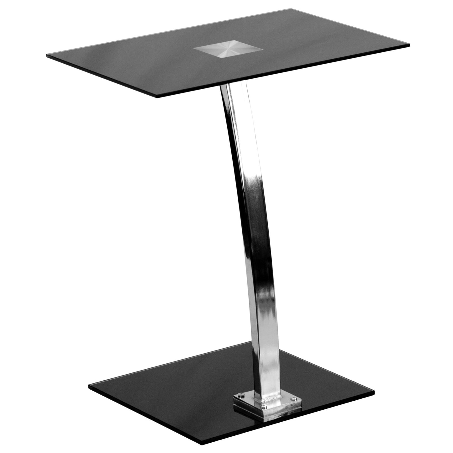 Eads Laptop Computer Desk with Silk Black Tempered Glass Top by Flash Furniture - SchoolOutlet