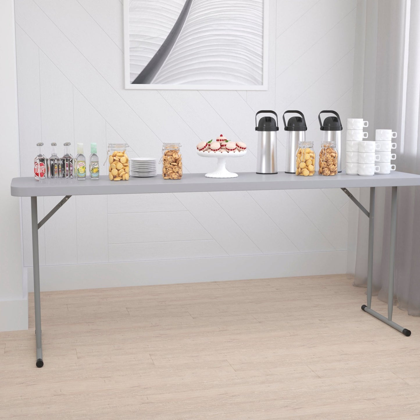 Kathryn 6 - Foot Rectangular Plastic Folding Training Table by Flash Furniture - SchoolOutlet