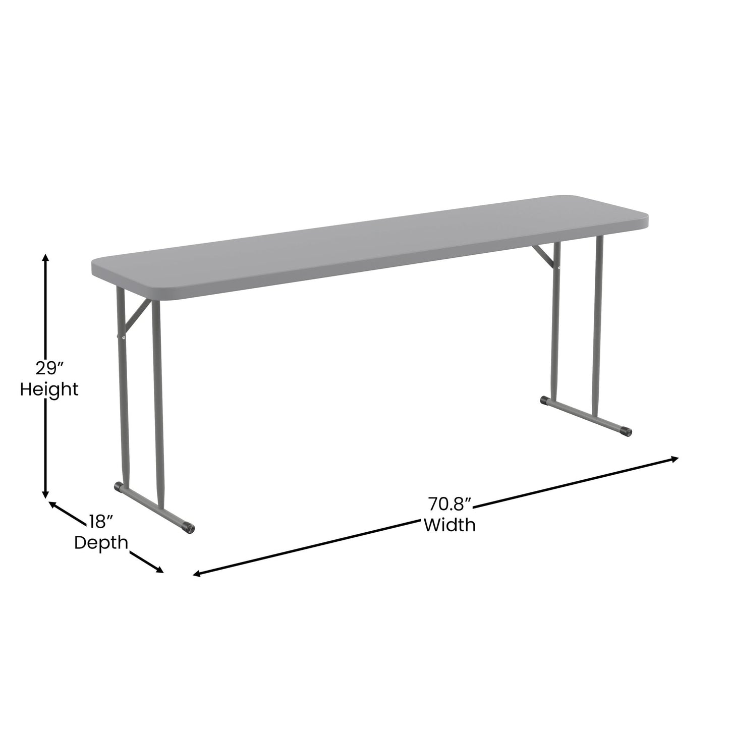 Kathryn 6 - Foot Rectangular Plastic Folding Training Table by Flash Furniture - SchoolOutlet