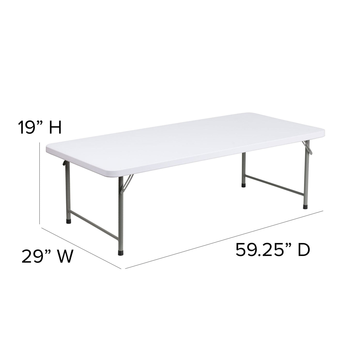 Paige 4.93 - Foot Kid's Granite White Plastic Folding Table by Flash Furniture - SchoolOutlet