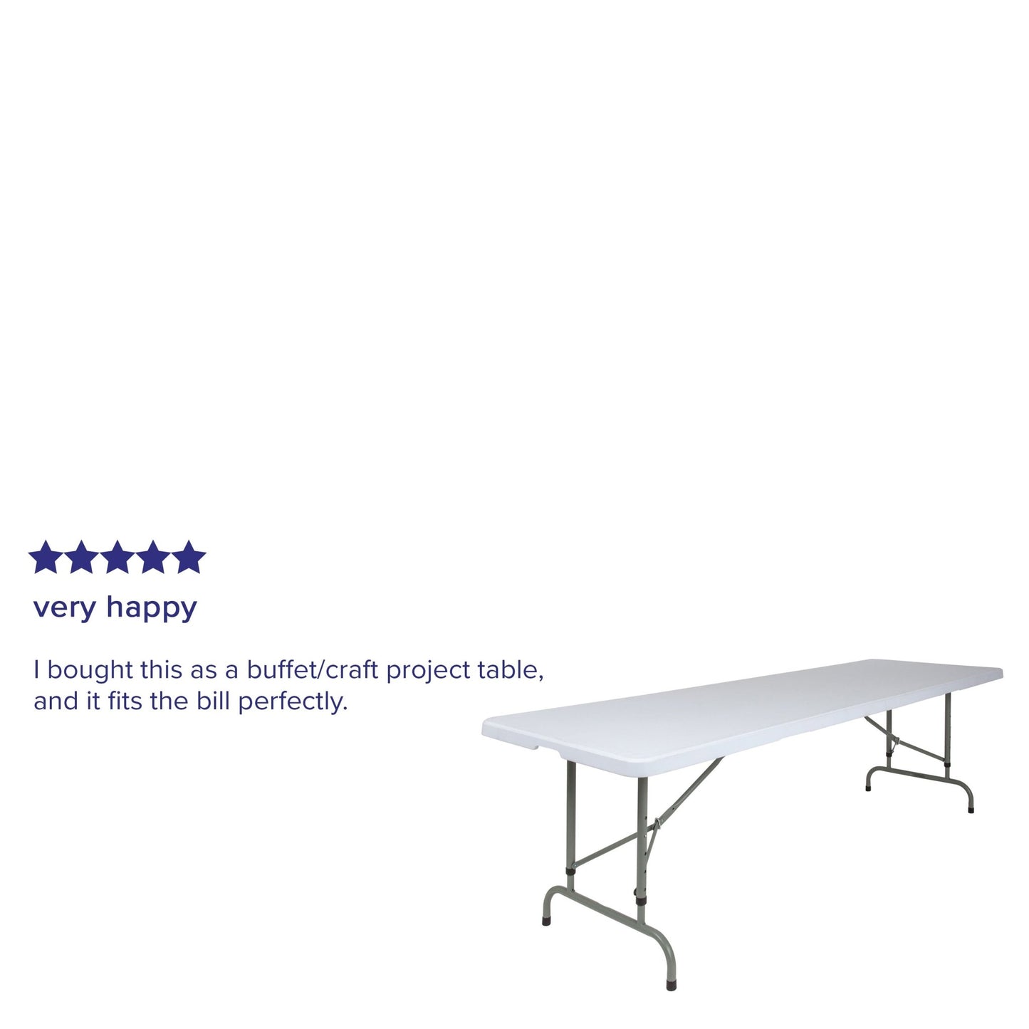 Kathryn 8 - Foot Rectangular Plastic Folding Table wiht Adjustable Height - Granite White by Flash Furniture - SchoolOutlet